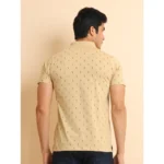 Generic Men's Casual Cotton Printed Polo Neck Half Sleeve T-Shirt (Beige) - Image 2