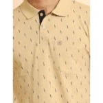 Generic Men's Casual Cotton Printed Polo Neck Half Sleeve T-Shirt (Beige) - Image 6