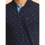 Generic Men's Casual Cotton Printed Polo Neck Half Sleeve T-Shirt (Navy) - Image 6