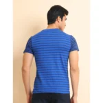 Generic Men's Casual Cotton Printed Round Neck Half Sleeve T-Shirt  (Blue) - Image 2