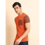 Generic Men's Casual Cotton Printed Round Neck Half Sleeve T-Shirt (Rust) - Image 4