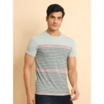 Generic Men's Casual Cotton Printed Round Neck Half Sleeve T-Shirt (Grey) - Image 3