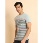 Generic Men's Casual Cotton Printed Round Neck Half Sleeve T-Shirt (Grey) - Image 4