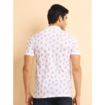 Generic Men's Casual Cotton Printed Mandarin Collar Half Sleeve T-Shirt (White) - Image 2
