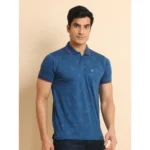 Generic Men's Casual Cotton Printed Polo Neck Half Sleeve T-Shirt (Blue) - Image 3