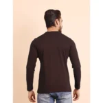 Generic Men's Casual Cotton Solid Round Neck Full Sleeve T-Shirt (Wine) - Image 2