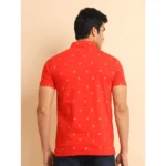 Generic Men's Casual Cotton Printed Polo Neck Half Sleeve T-Shirt (Red) - Image 2