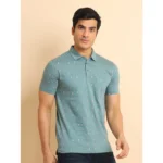 Generic Men's Casual Cotton Printed Polo Neck Half Sleeve T-Shirt (Grey) - Image 3