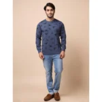 Generic Men's Casual Cotton Printed Round Neck Full Sleeve T-Shirt (Blue) - Image 7