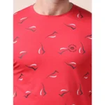 Generic Men's Casual Cotton Printed Round Neck Full Sleeve T-Shirt (Red) - Image 6