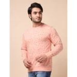 Generic Men's Casual Cotton Printed Round Neck Full Sleeve Sweat T-Shirt (Peach) - Image 3