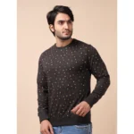 Generic Men's Casual Cotton Printed Round Neck Full Sleeve Sweat T-Shirt (Black) - Image 3