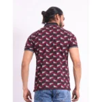 Men's Magenta Polo T-Shirt - Angle 2