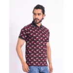 Men's Magenta Polo T-Shirt - Angle 4