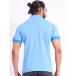 Generic Men's Casual Cotton Printed Polo Neck Half Sleeve T-Shirt (Blue) - Image 2