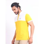 Generic Men's Casual Cotton Printed Polo Neck Half Sleeve T-Shirt (Yellow) - Image 3