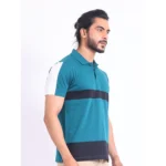 Generic Men's Casual Cotton Printed Polo Neck Half Sleeve T-Shirt (Green) - Image 4