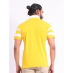Generic Men's Casual Cotton Printed Polo Neck Half Sleeve T-Shirt (Yellow) - Image 2