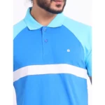 Generic Men's Casual Cotton Printed Polo Neck Half Sleeve T-Shirt (Skyblue) - Image 6
