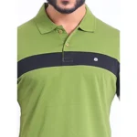 Generic Men's Casual Cotton Printed Polo Neck Half Sleeve T-Shirt (Green) - Image 6