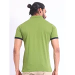 Generic Men's Casual Cotton Printed Polo Neck Half Sleeve T-Shirt (Green) - Image 2
