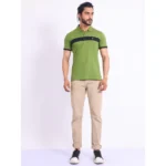 Generic Men's Casual Cotton Printed Polo Neck Half Sleeve T-Shirt (Green) - Image 7