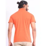 Generic Men's Casual Cotton Printed Polo Neck Half Sleeve T-Shirt (Brown) - Image 2