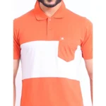 Generic Men's Casual Cotton Printed Polo Neck Half Sleeve T-Shirt (Brown) - Image 6