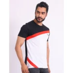 Generic Men's Casual Cotton Printed Round Neck Half Sleeve T-Shirt (Black) - Image 4