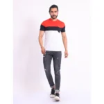 Mens Red Printed T-Shirt - Angle 7