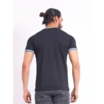 Generic Men's Casual Cotton Printed Round Neck Half Sleeve T-Shirt (Black) - Image 2