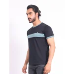 Generic Men's Casual Cotton Printed Round Neck Half Sleeve T-Shirt (Black) - Image 3