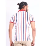 Generic Men's Casual Cotton Printed Polo Neck Half Sleeve T-Shirt (White) - Image 2