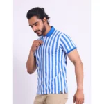 Generic Men's Casual Cotton Printed Polo Neck Half Sleeve T-Shirt (White) - Image 3