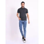 Generic Men's Casual Cotton Printed Polo Neck Half Sleeve T-Shirt (Black) - Image 7