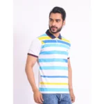 Generic Men's Casual Cotton Printed Polo Neck Half Sleeve T-Shirt (White) - Image 4