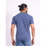 Generic Men's Casual Cotton Printed Round Neck Half Sleeve T-Shirt (Blue) - Image 2