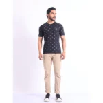 Generic Men's Casual Cotton Printed Round Neck Half Sleeve T-Shirt (Black) - Image 7