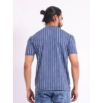 Generic Men's Casual Cotton Printed Round Neck Half Sleeve T-Shirt (Blue) - Image 2