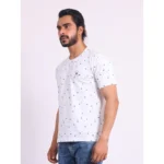 Generic Men's Casual Cotton Printed Round Neck Half Sleeve T-Shirt (White) - Image 3