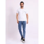 Generic Men's Casual Cotton Printed Round Neck Half Sleeve T-Shirt (White) - Image 7