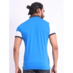 Generic Men's Casual Cotton Printed Polo Neck Half Sleeve T-Shirt (Blue) - Image 2