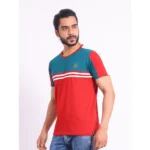 Generic Men's Casual Cotton Printed Round Neck Half Sleeve T-Shirt (Red) - Image 3