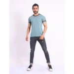 Generic Men's Casual Cotton Printed Round Neck Half Sleeve T-Shirt (Grey) - Image 7