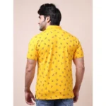 Generic Men's Casual Cotton Printed Polo Neck Half Sleeve T-Shirt (Turmeric) - Image 2
