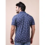 Generic Men's Casual Cotton Printed Polo Neck Half Sleeve T-Shirt (Blue) - Image 2