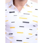 Generic Men's Casual Cotton Printed Polo Neck Half Sleeve T-Shirt (White) - Image 6