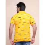 Generic Men's Casual Cotton Printed Polo Neck Half Sleeve T-Shirt (Turmeric) - Image 2
