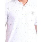 Generic Men's Casual Cotton Printed Polo Neck Half Sleeve T-Shirt (White) - Image 6