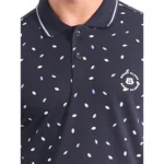 Generic Men's Casual Cotton Printed Polo Neck Half Sleeve T-Shirt (Black) - Image 6